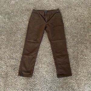 Vans Authentic Chino Slim Fit Pants Dark Brown Men's Size 36 Retro 90s Skater